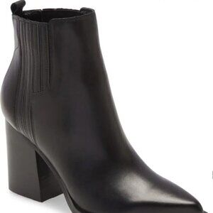 Marc Fisher LTD Oshay Pointed Toe Bootie Black Leather Size 8